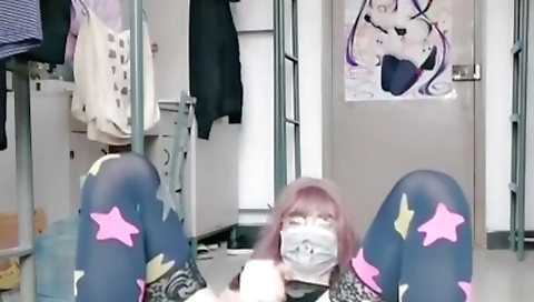 Schoolgirl with asian body gets creampie in solo porn