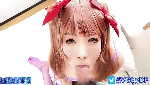 Asian redhead babe in stockings fucked by big dick