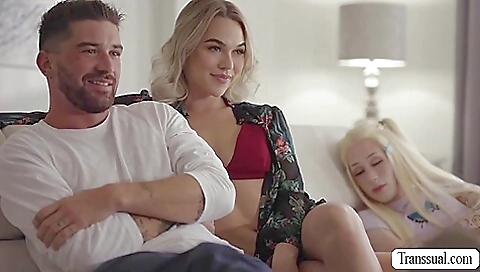 Blonde slut wants to get her stepsisters big cock deep in