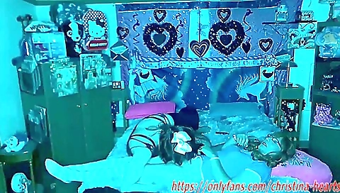 Amateur anal creampie in black stockings in the bedroom