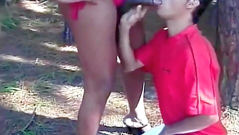 Trans ebony girl with a big ass and a big tanned face