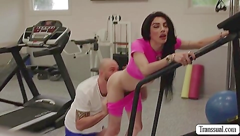 Busty shemale with an awesome big ass in this porn video