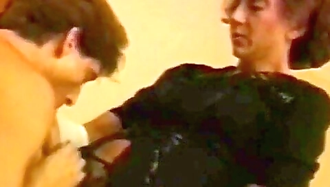 Busty mature gets anally fucked by her younger lover