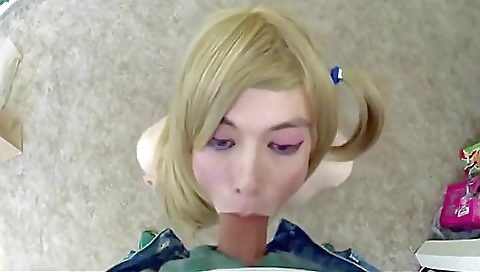 Horny brunette gets banged in her mouth in porn scene