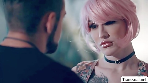 Tattooed babe gets a big dick drilled in her tight asshole