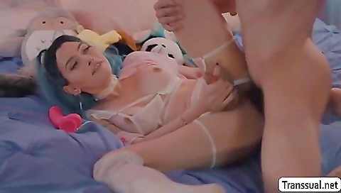 Busty slut with small tits is anal fucked deep throat