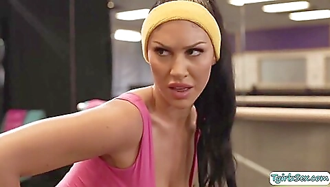 Yoga instructor with a thick ass teaching a hot girl to get fucked