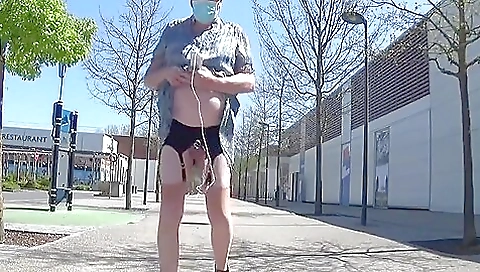 A horny brunette toy girl wearing stockings is fucking