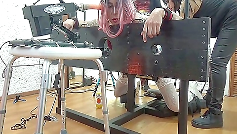 Kinky bondage video with kinky action in sexy black dress